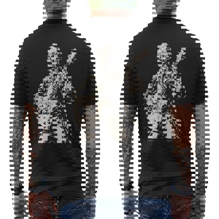 Fun George Washington Electric Guitar Rock Musician Men's Back Print T-Shirt