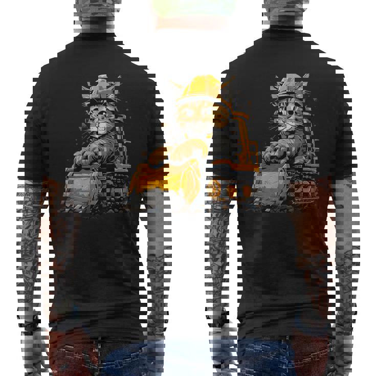 Cat 重機オペレーター メンズTシャツ バックプリント