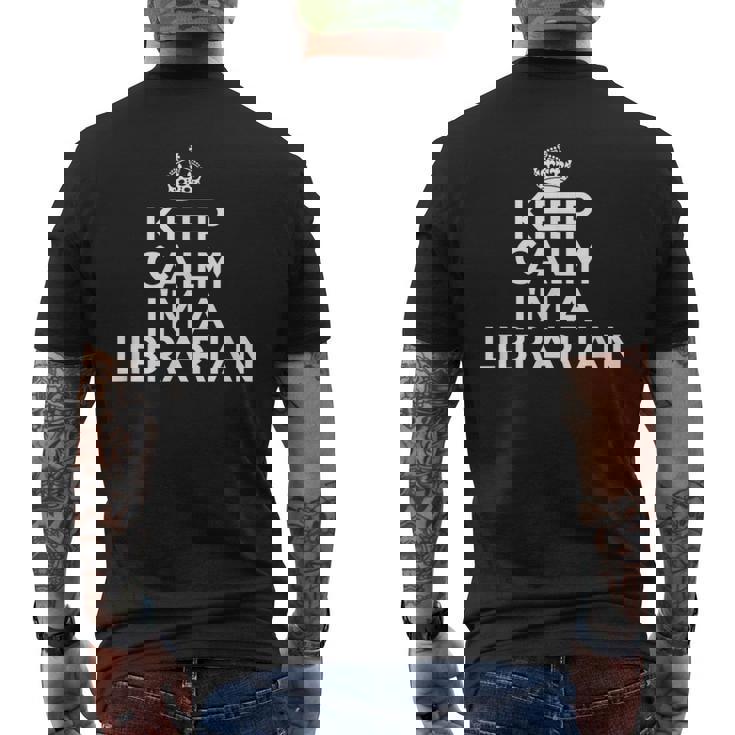 Librarian Keep Calm I'm A Librarian メンズTシャツ バックプリント