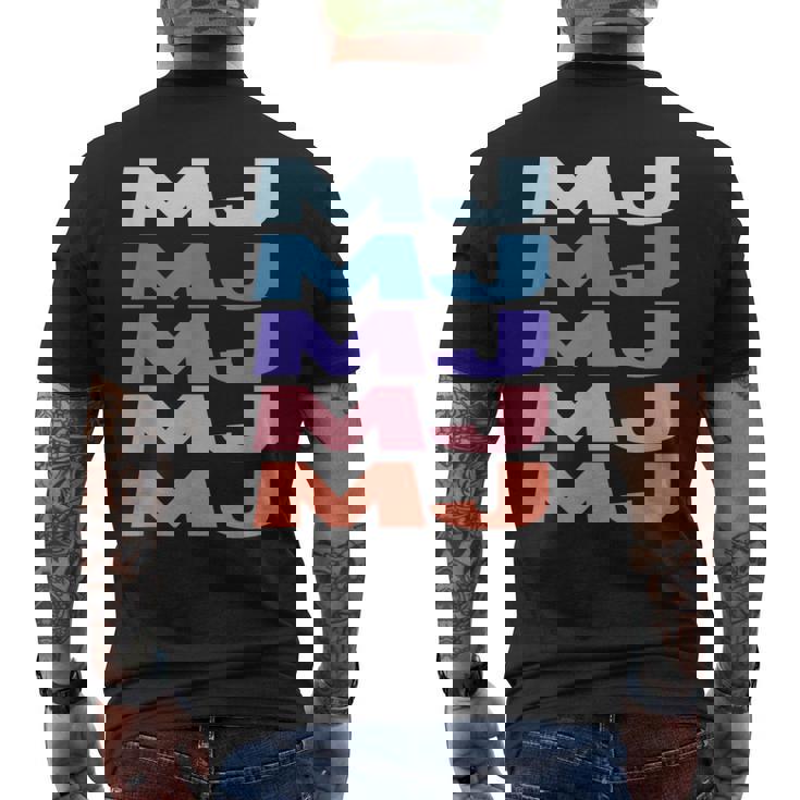Modern Repeated Text Mj メンズTシャツ バックプリント