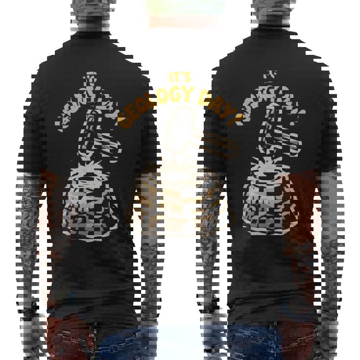 Geology Day Rocks Science Earth Fossil Student Geologist Men's Back Print T-Shirt