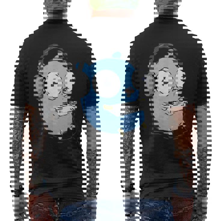 Go Developer Golang Music Goper メンズTシャツ バックプリント