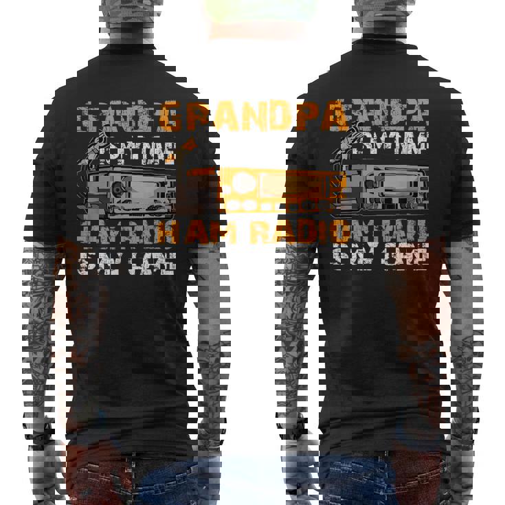 Grandpa Is My Name Ham Radio Is My Game Hamラジオ アマチュア無線 メンズTシャツ バックプリント