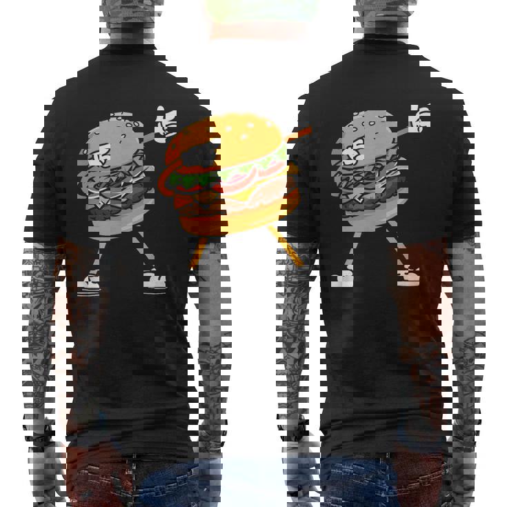 Hamburger チーズバーガー Burger Fast Food Cheeseburger Dabbing メンズTシャツ バックプリント