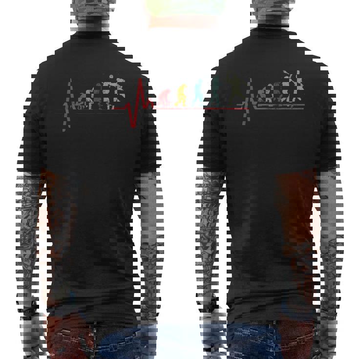 Handball Playerintage Retro Heartbeat Evolution Handball T-shirt imprimé au dos