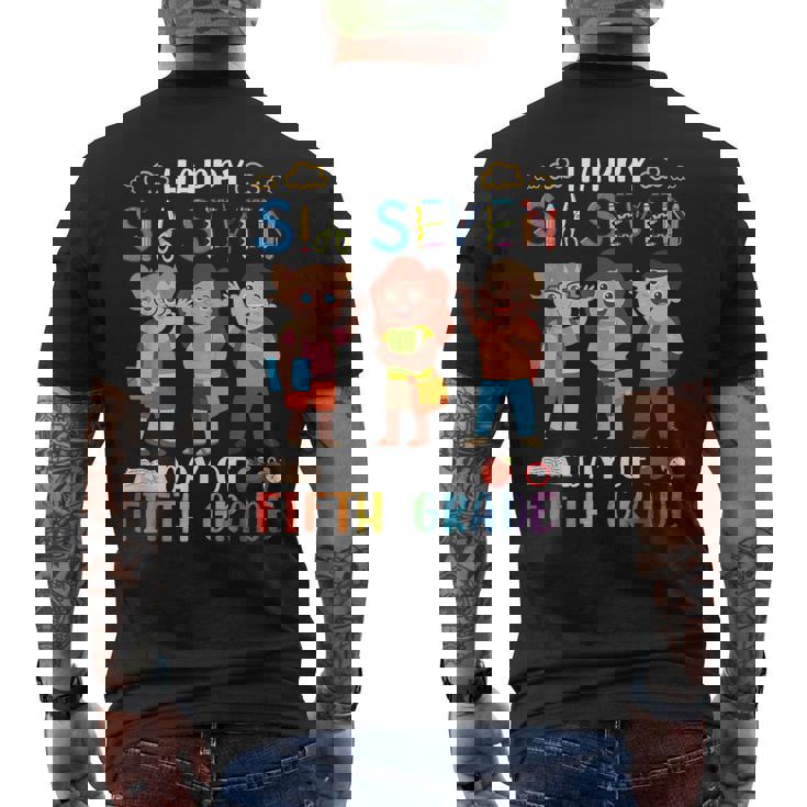 Happy Six Seven Day Of Fifth Grade Student Back To School Men's Back Print T-Shirt