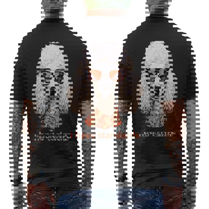 I Havetandardsファニースタンダードプードル愛好家デザイン メンズTシャツ バックプリント