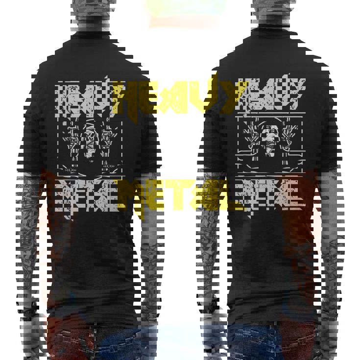 Heavy Metal Death Rock Keleton Horns Up ヘヴィメタル メンズTシャツ バックプリント