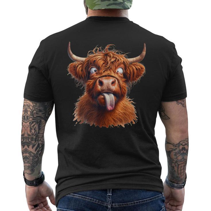 Highland Kuh Tiermotiv Lustiges Hochlandrind Kuhmotiv T-Shirt mit Rückendruck
