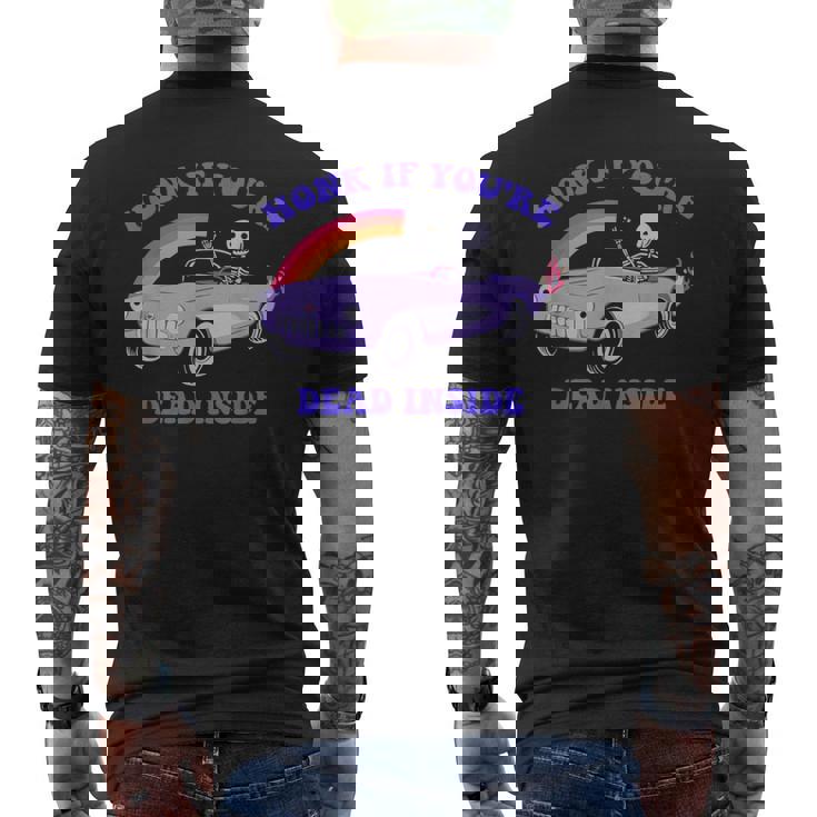 Honk If You're Dead Inside デザイン メンズTシャツ バックプリント