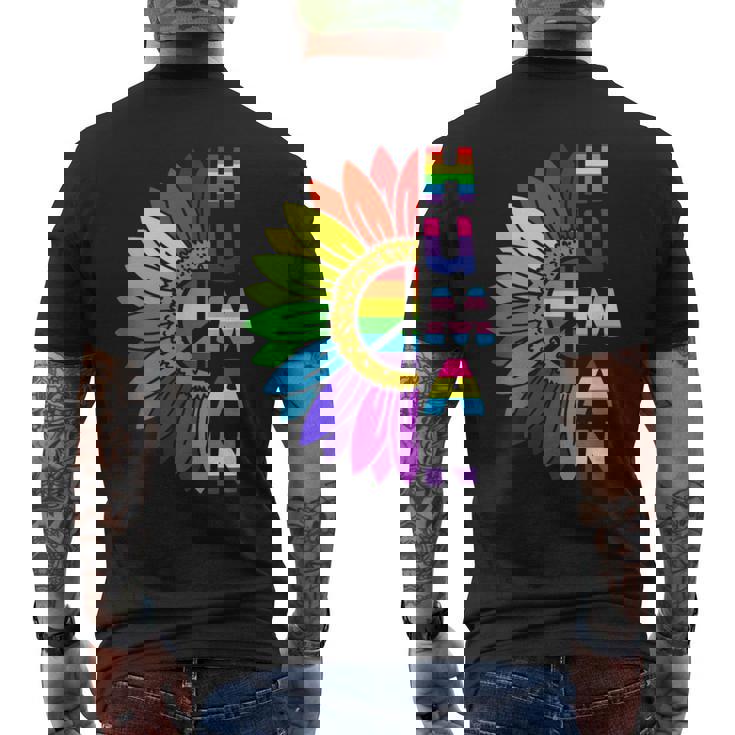 Human LGBTQ Gay Homosexual Queer Sunflower Bisexual Tank Top Men's Back Print T-Shirt