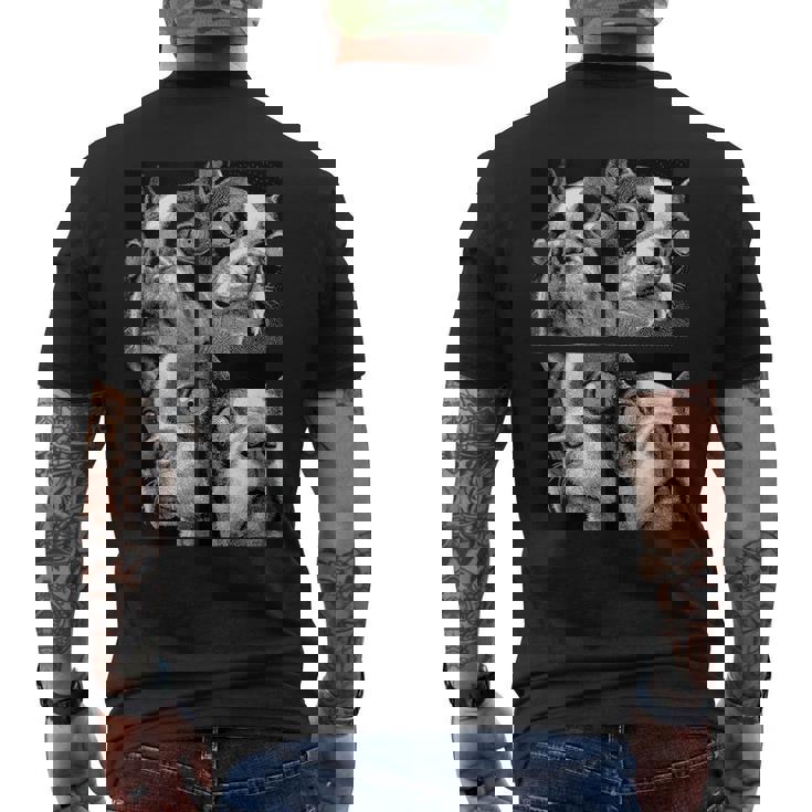 Hypnotic Boston Terriers Weird Eyes Weirdcore Halloween Dogs Tank Top Men's Back Print T-Shirt