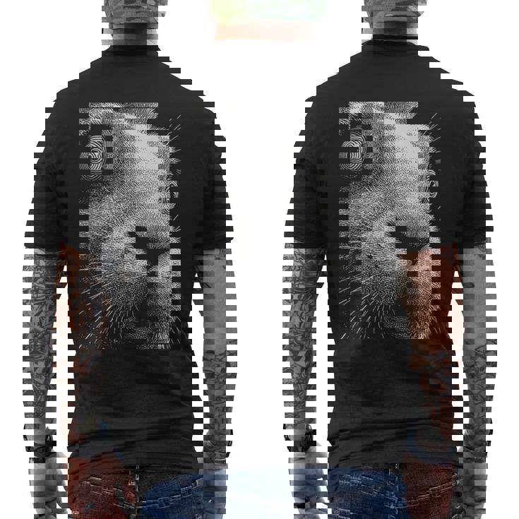 Hypnotic Rabbit Weird Eyes Odd Weirdcore Spooky Halloween Tank Top Men's Back Print T-Shirt