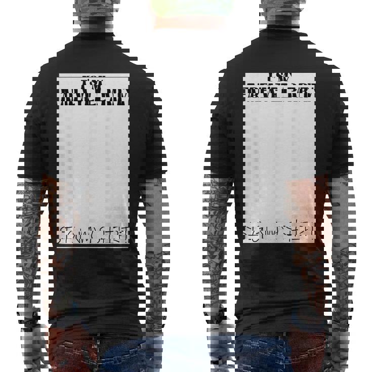 It's My Farewell Partyign My For Goodbye Parting メンズTシャツ バックプリント