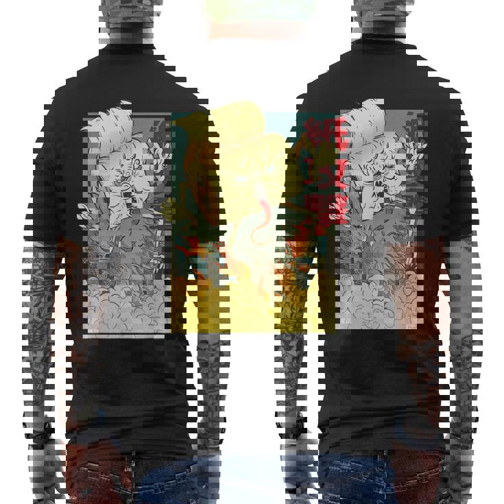 Japanese Anime Toilet Paper Monster Attackintage Poster メンズTシャツ バックプリント