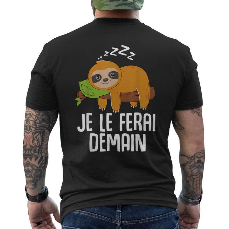 Je Peux Pas J'ai La Flemme Cadeau Rigolo Humour Paresseux T-shirt imprimé au dos