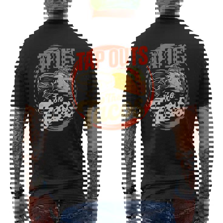 Jiu Jitsu Taco Retro Vintage Tap Outs Then Tacos Men's Back Print T-Shirt