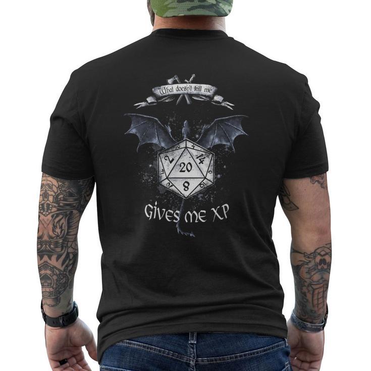 Juego De Rol Dados Dragón W20 Experiencia Xp Camiseta Hombre Estampado Espalda