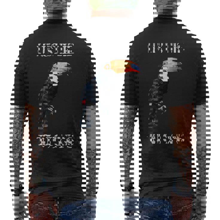 I Just Like Toucans Bird Animal Park オオハシ メンズTシャツ バックプリント