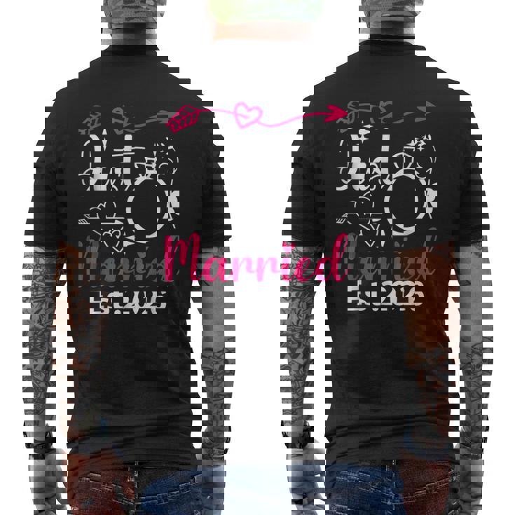 Just Married 2026 Couple Lune De Miel Amoureux De Fiancée T-shirt imprimé au dos