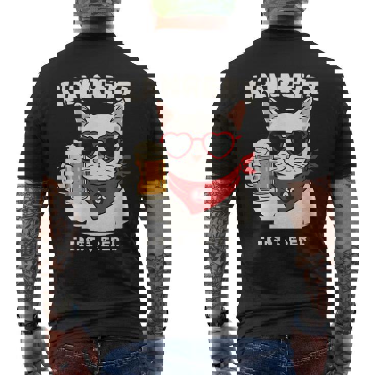 Kanreki 還暦 60歳 記念 猫 サングラス ビール 大人のユーモア メンズTシャツ バックプリント