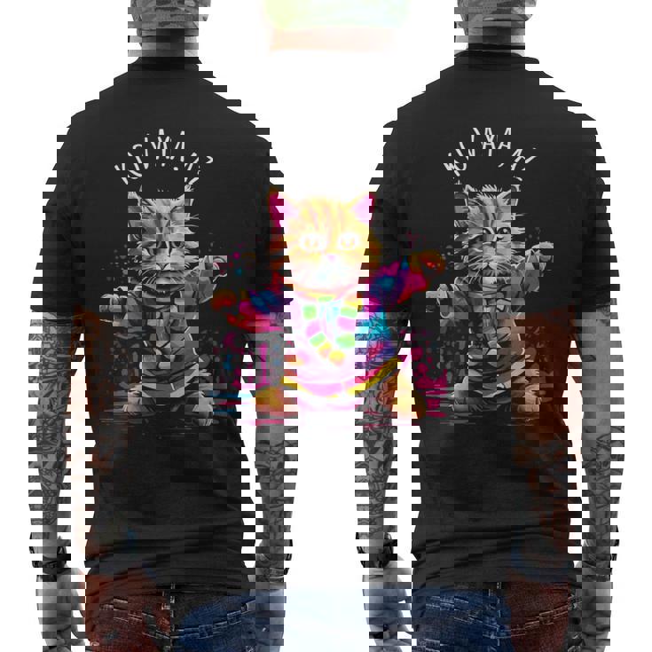 Koaya アリゾナ 踊る猫 カラフル かわいい キティ デザイン 長袖tシャツ メンズTシャツ バックプリント