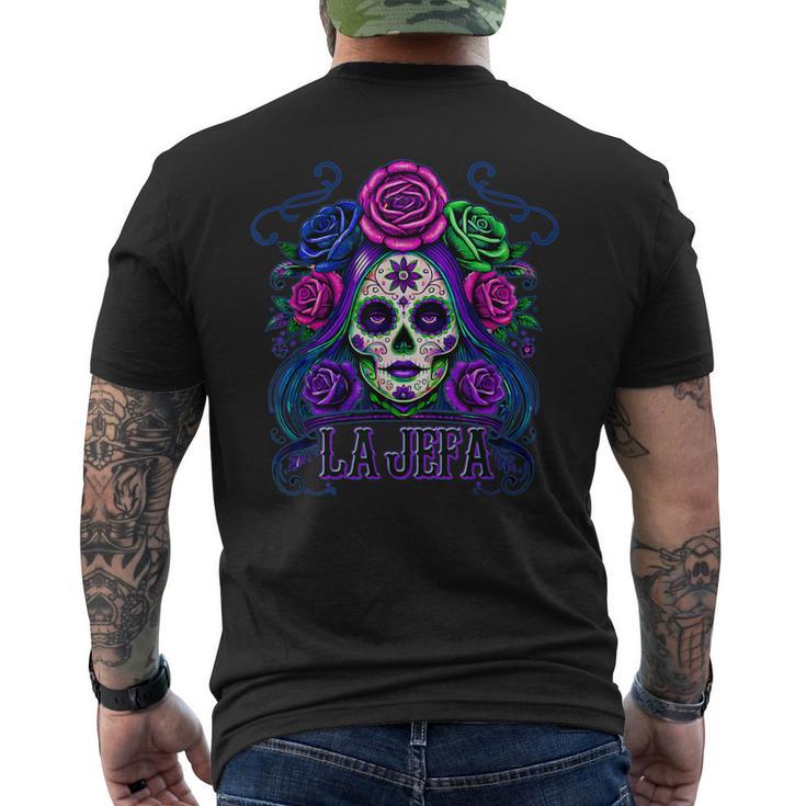 La Jefa Calavera De Azúcar Arte Femenino Mexicano Camiseta Hombre Estampado Espalda