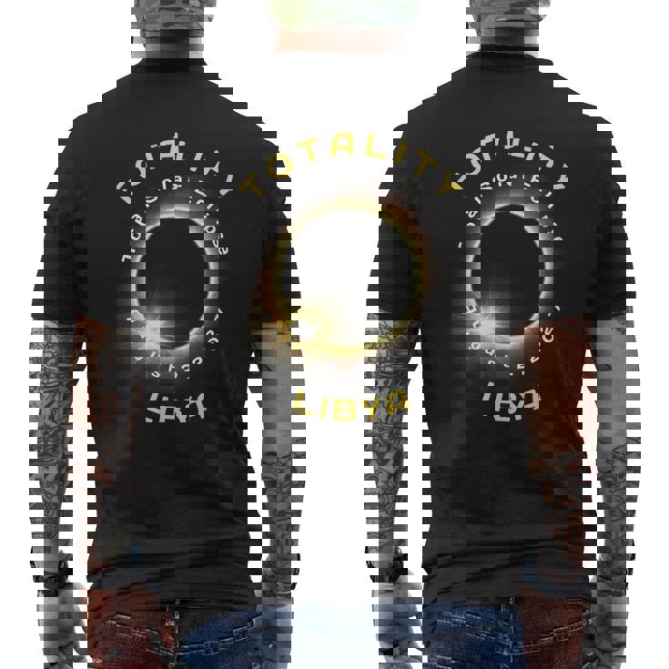 Libya Total Solar Eclipse August 2 2027 Souvenirs Men's Back Print T-Shirt
