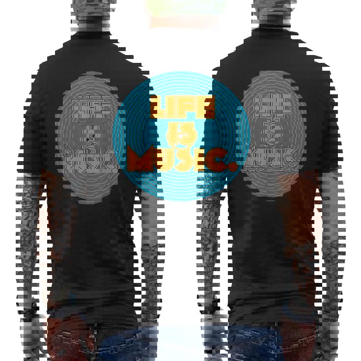 Life Is Music メンズTシャツ バックプリント