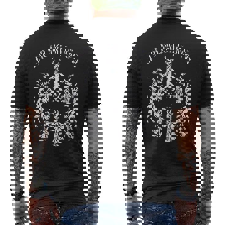 Live Laugh Lucifer ホラー サタン 悪魔 悪魔 悪魔 ヤギ メンズTシャツ バックプリント