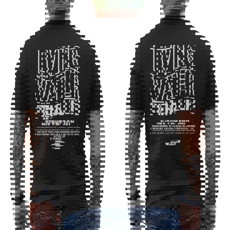 Living Water Eternal Life John 4 メンズTシャツ バックプリント