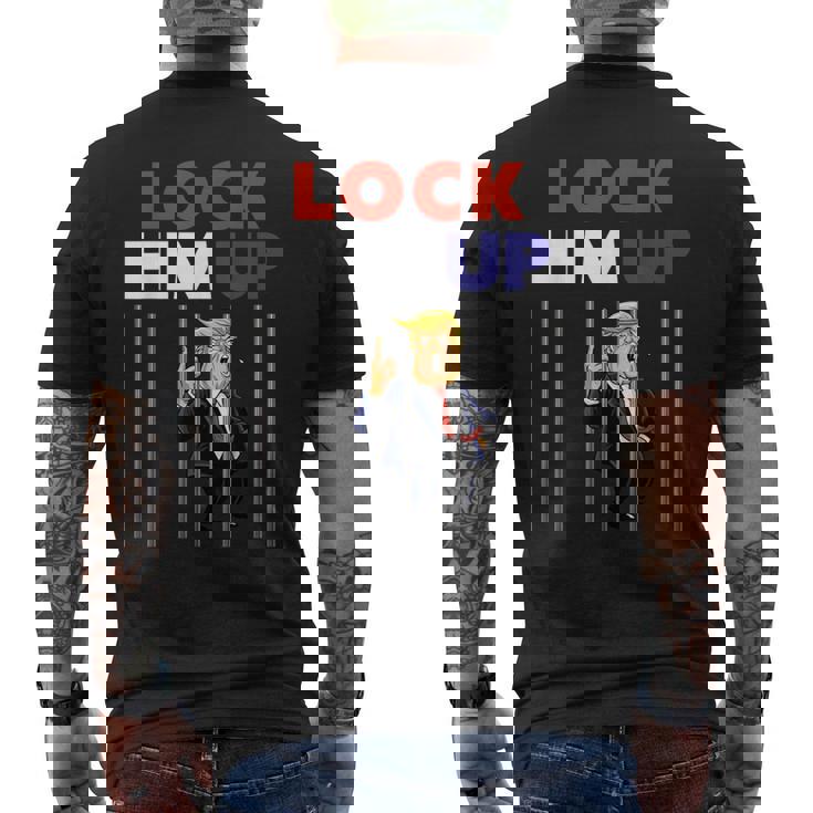 Lock Him Up Anti Trump Political メンズTシャツ バックプリント