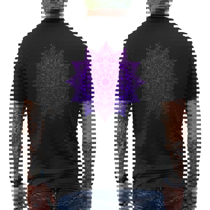 Lotus Mandala Buddha Zen Art Succulent Botanical Boho Men's Back Print T-Shirt