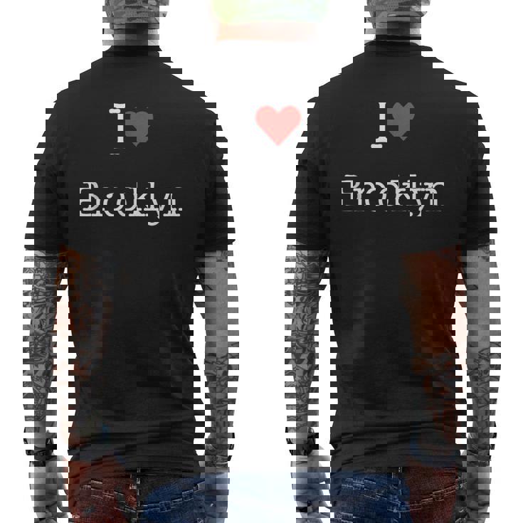 I Love Brooklyn With Heart ミニマリスト シンプル グラフィック メンズTシャツ バックプリント
