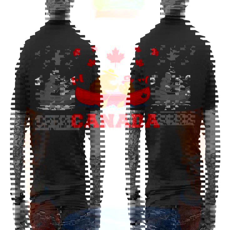 I Love Canada Cool Canada Bear & Chipmunk Cartoon Graphic メンズTシャツ バックプリント