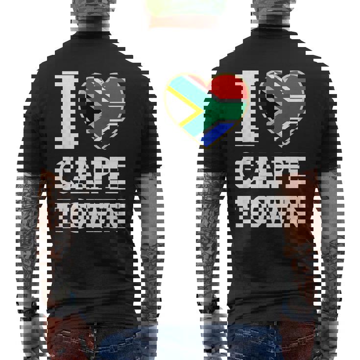 I Love Cape Town South Africa Heart Flag Men's Back Print T-Shirt