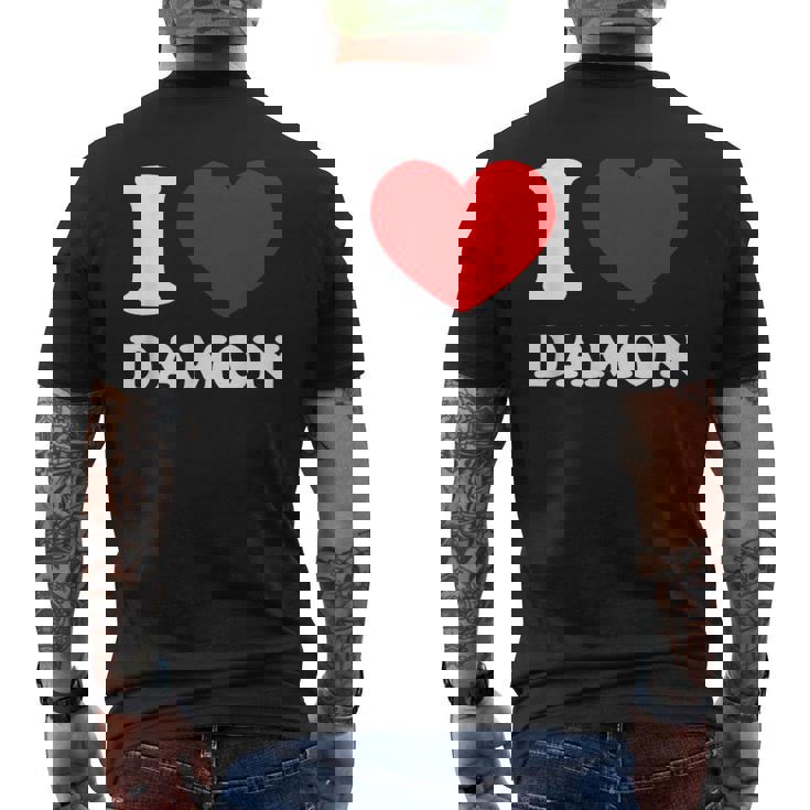 I Love Damon I Heart Damon 面白い名前 Damon メンズTシャツ バックプリント