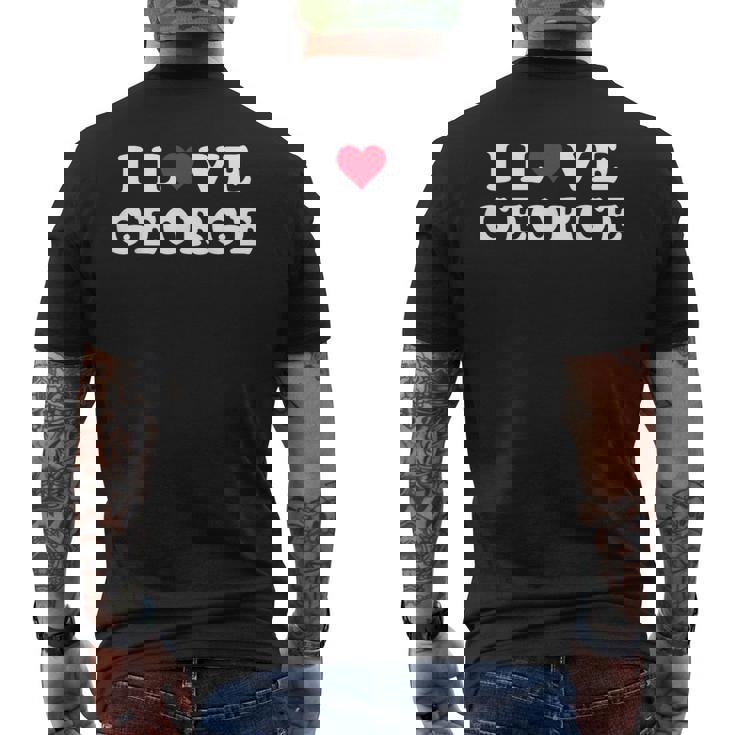 I Love George マッチング ガールフレンド&ボーイフレンド ジョージネーム メンズTシャツ バックプリント