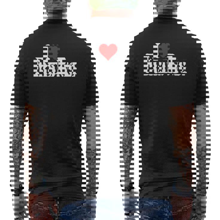 I Love Heart チャーハン メンズTシャツ バックプリント