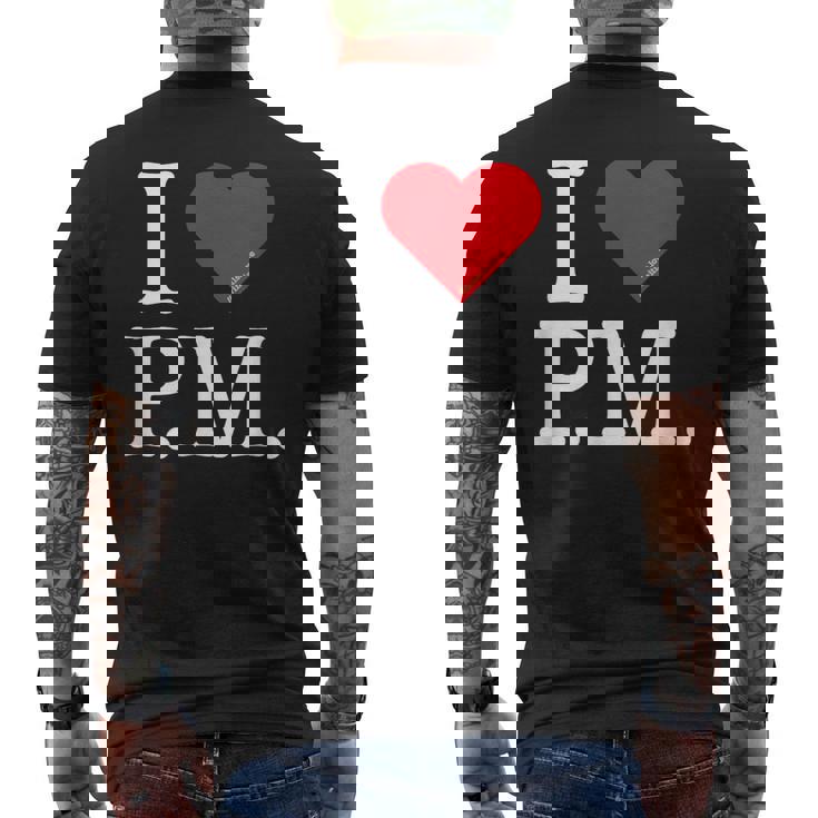 I Love Initials メンズTシャツ バックプリント