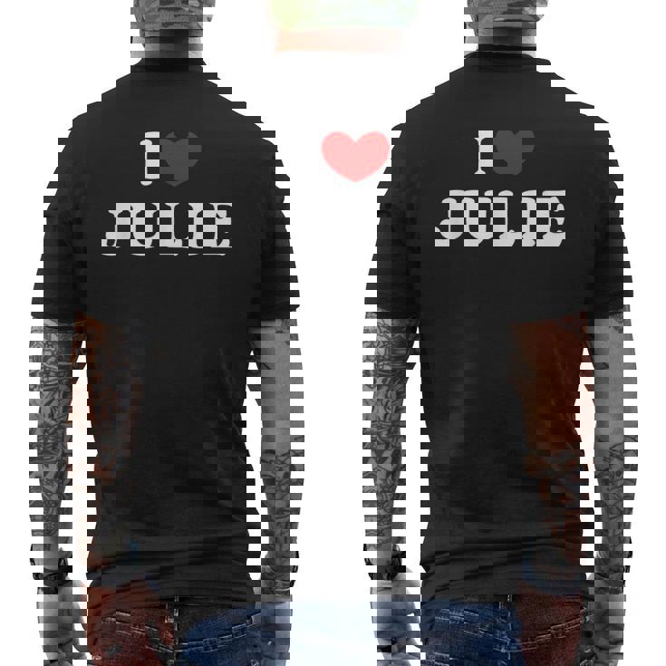 I Love Julie 私は愛する Julie メンズTシャツ バックプリント