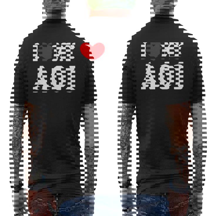 I Love My Aoi 私のあおいが大好き、私のあおいが好き メンズTシャツ バックプリント