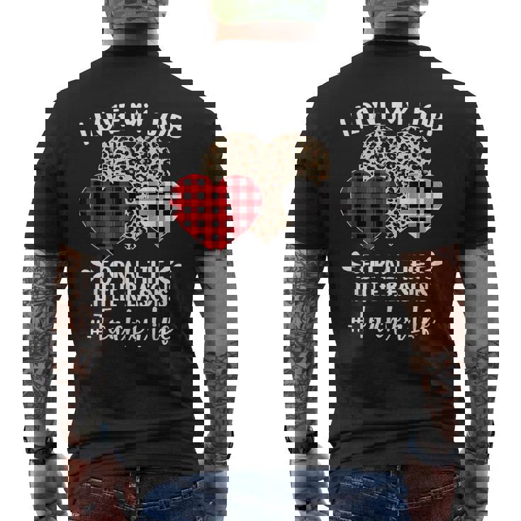 I Love My Job For All The Little Reasons バレンタインハート メンズTシャツ バックプリント