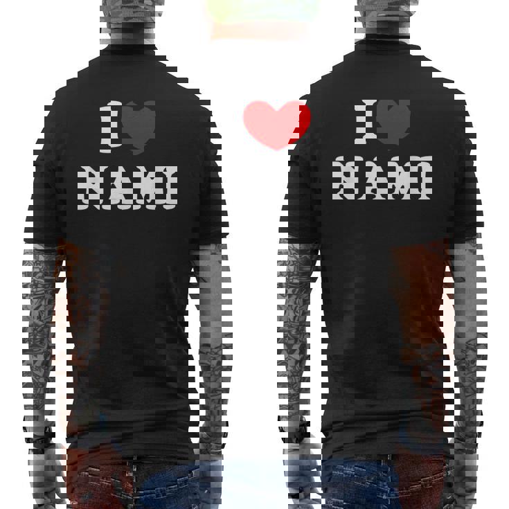 I Love Nami 私は愛する Nami メンズTシャツ バックプリント