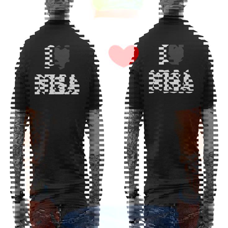I Love Nisa 私は愛する Nisa メンズTシャツ バックプリント