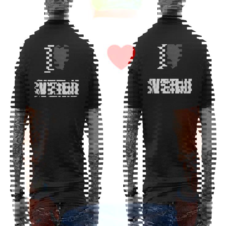 I Love Switzerland Suisse Sunshine Swiss Summer Holidays Tank Top Men's Back Print T-Shirt