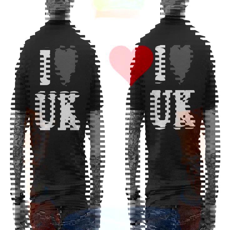 I Love Uk Initials I Heart UK First Last Name U K メンズTシャツ バックプリント