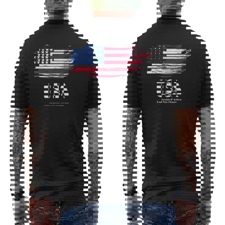 I Love Usa Cool Unitedtates Of America Flag T Usa メンズTシャツ バックプリント