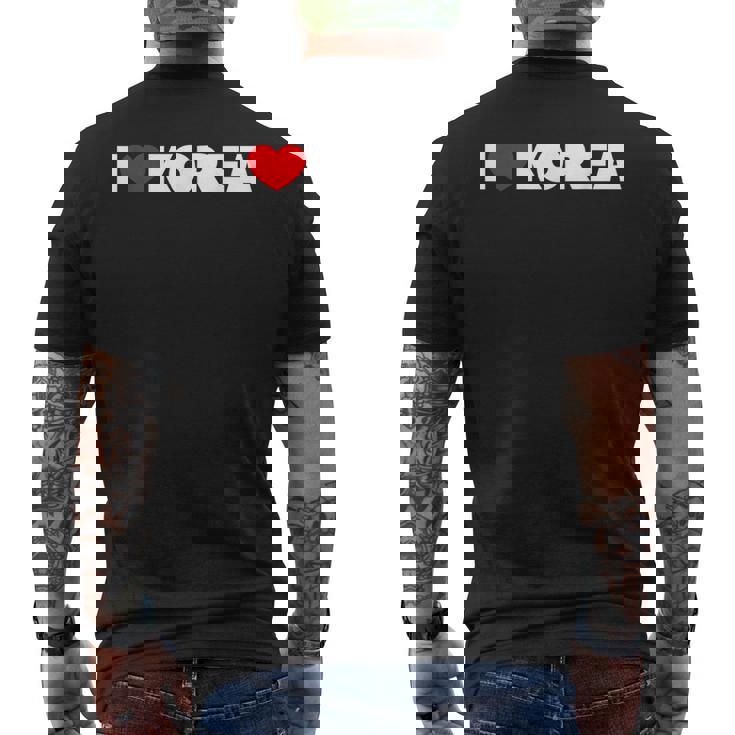 I Love ハート Korea メンズTシャツ バックプリント