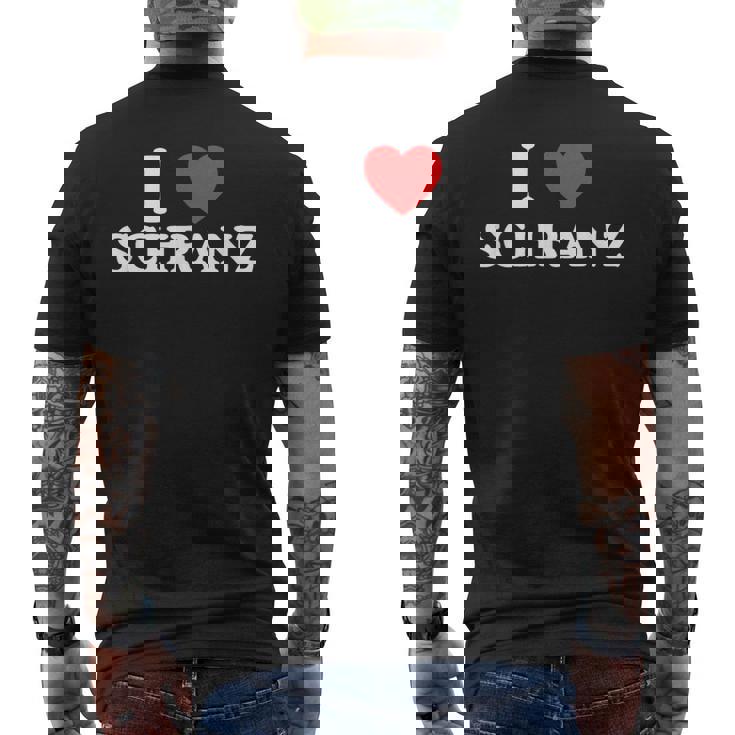 I Love ハート シュランツ ドイツテクノ Edm フェスティバル ダブステップ メンズTシャツ バックプリント